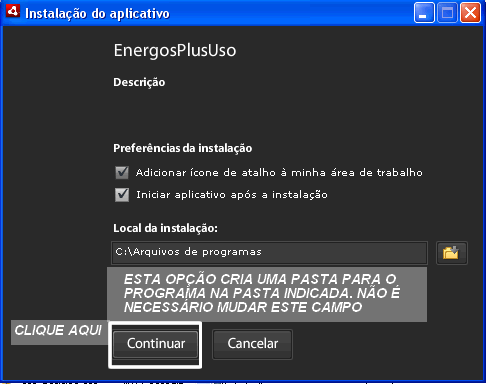 Segundo passo da instalação